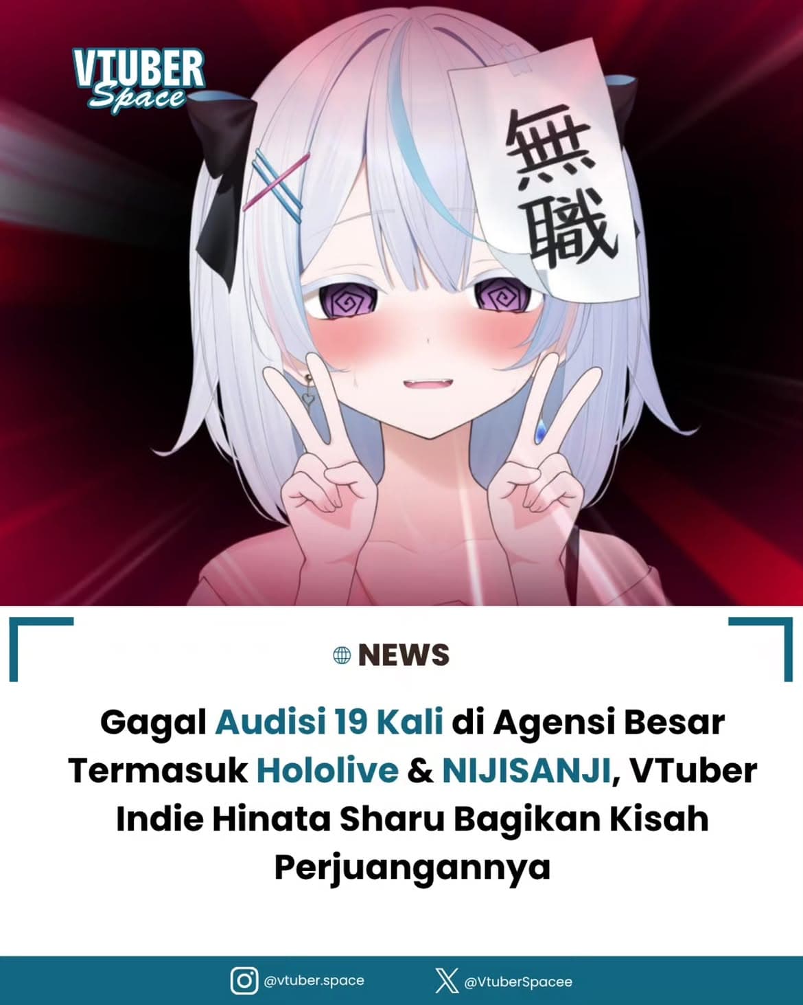 Pantang Menyerah! Kisah VTuber Indie Hinata Sharu yang Tetap Berjuang Meski Gagal Audisi 19 Kali